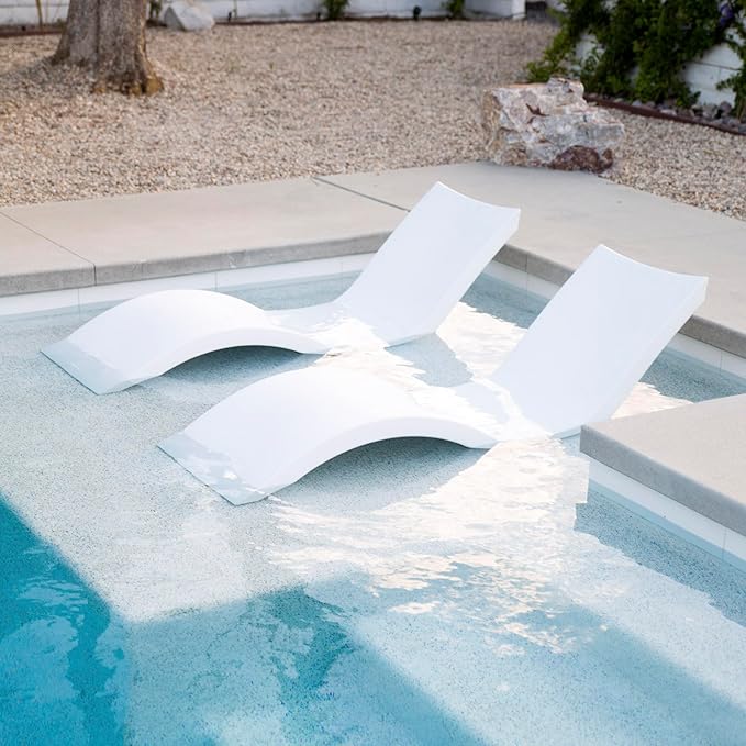 Outdoor Furniture Tanning Ledge In-pool Chaise Lounger PE Plastic In-Water Shelf Chaise Tanning Lounge