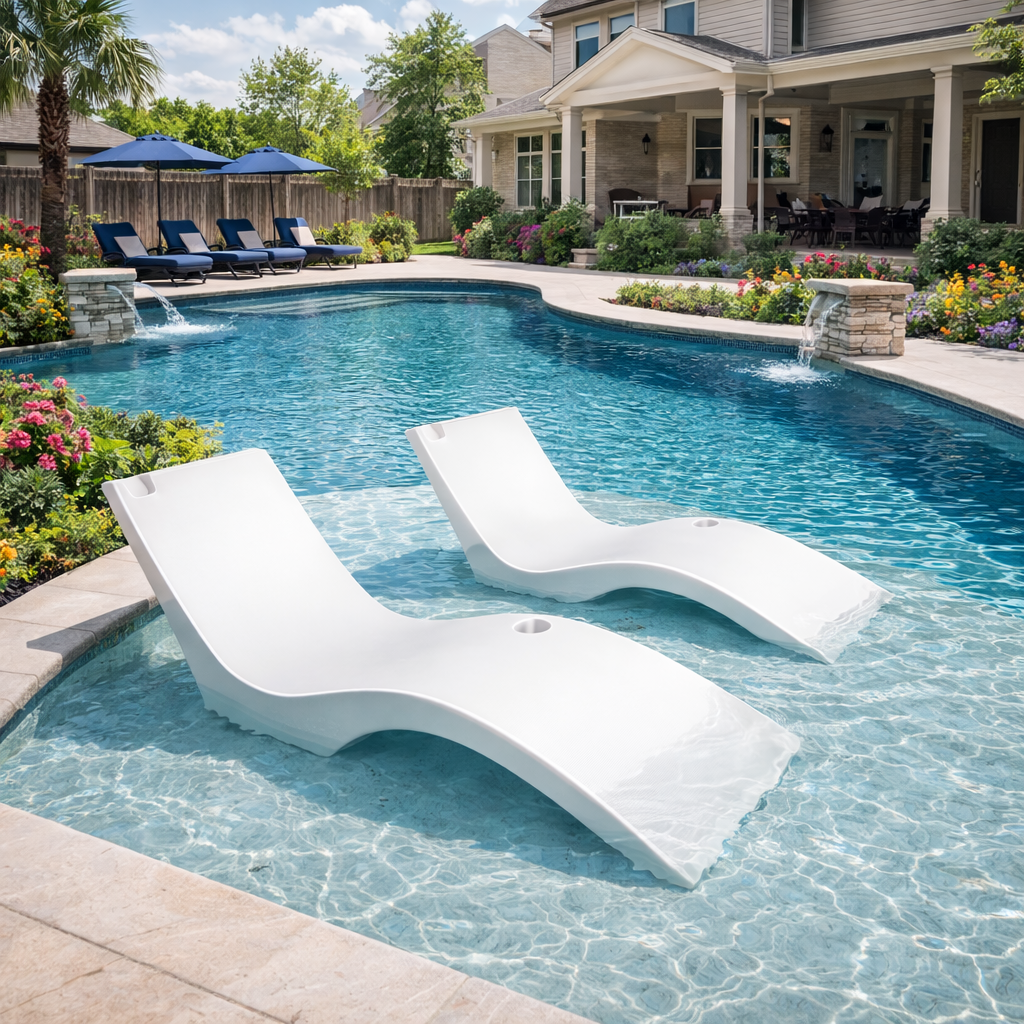 In-water in Pool Furniture Relaxing Outdoor Chaise Sun Chair Pool Lounge Chair Sun Lounger Pool Chair