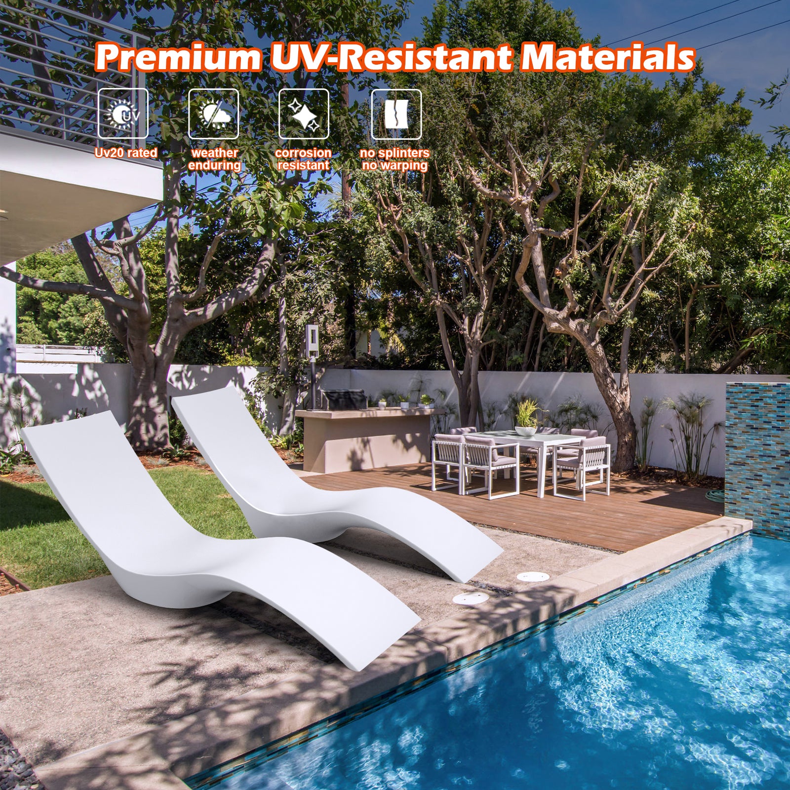 Luxury Swimming Pool Tanning Sun Lounger Chaise Lounger Villa Beach Lounge Chair Daybed
