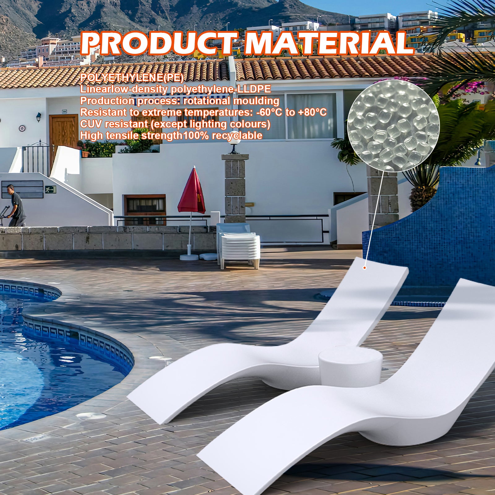 Luxury Swimming Pool Tanning Sun Lounger Chaise Lounger Villa Beach Lounge Chair Daybed