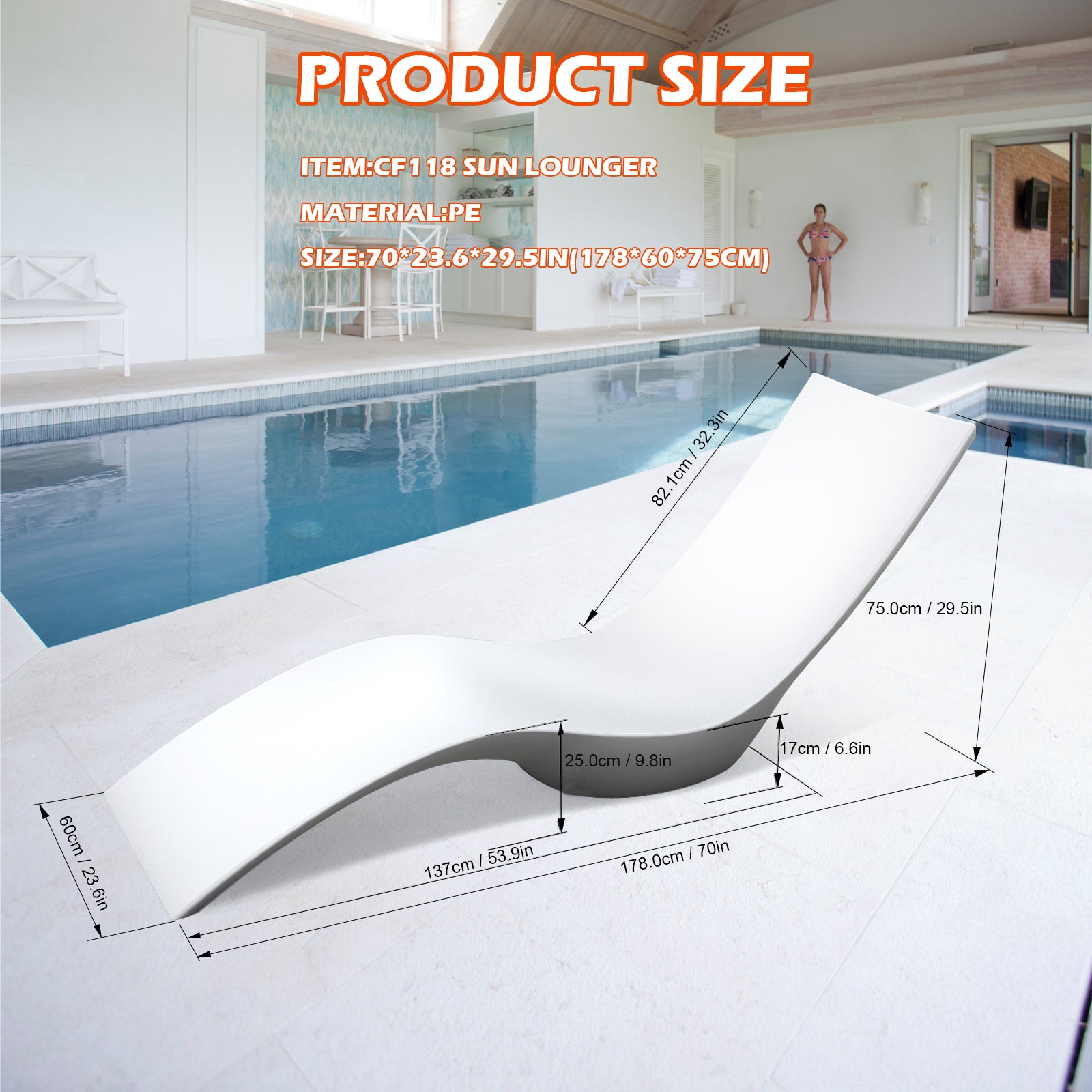 Luxury Swimming Pool Tanning Sun Lounger Chaise Lounger Villa Beach Lounge Chair Daybed